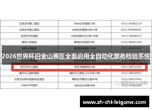 2026世界杯旧金山赛区全面启用全自动化票务检验系统 2026世界杯旧金山赛区全面启用全自动化票务检验系统